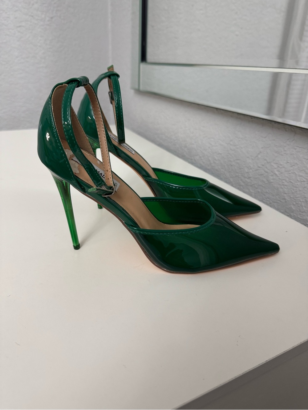 Steve Madden Green Patent Pointed-Toe Stiletto Pumps